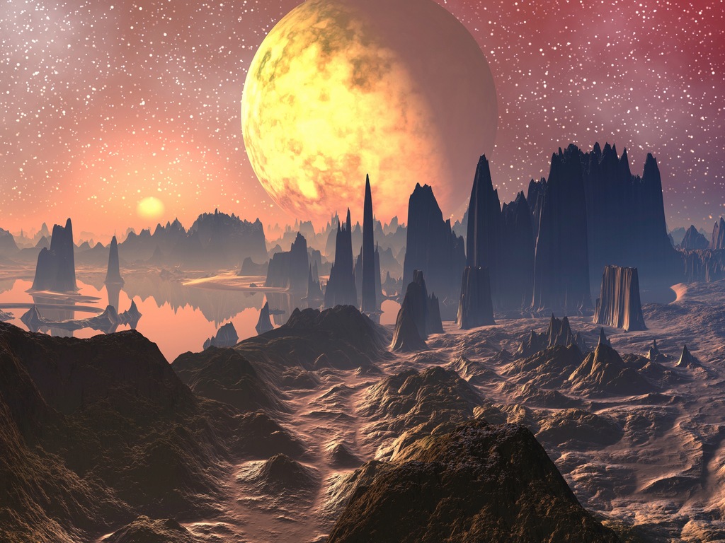 Bild von Papermoon Fototapete "PLANETEN-FUTURISTISCH WELTRAUM MOND GALAXIE UNIVERSUM"