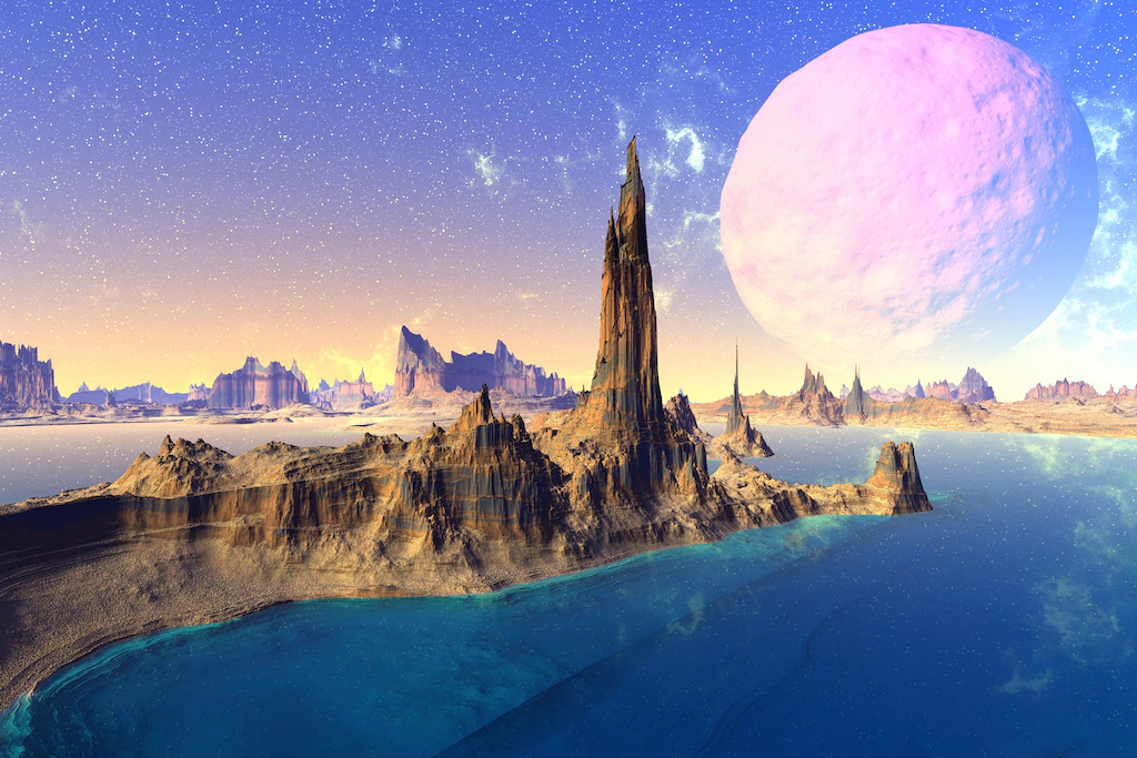 Bild von Papermoon Fototapete "PLANETEN-FUTURISTISCH WELTRAUM MOND GALAXIE UNIVERSUM"