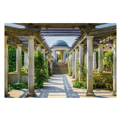 Bild von Papermoon Fototapete ARCHITEKTUR-PERGOLA HÜGEL GARTEN LONDON SÄULEN BLUMEN