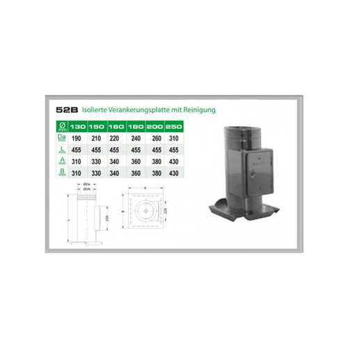 Bild von 52B/DN150 DW6 Isolierte Verankerungsplatte mit Reinigung Dinak