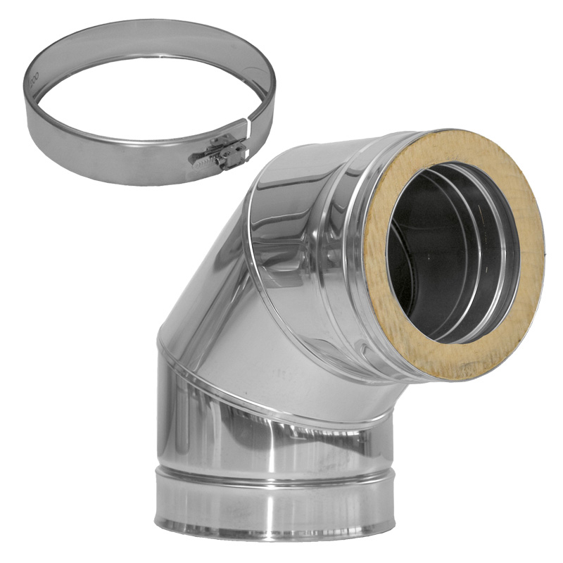 Bild von 433/DN200 DW Winkel 90° Dinak inkl. Klemmband