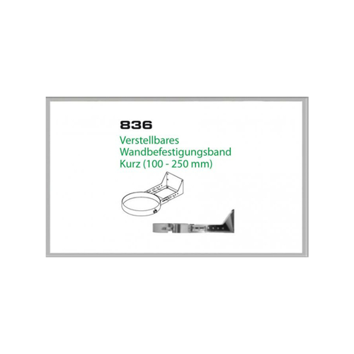 Bild von 836/DN130 DW6 Verstellbares Wandbefestigungsband kurz 100-250 mm Dinak