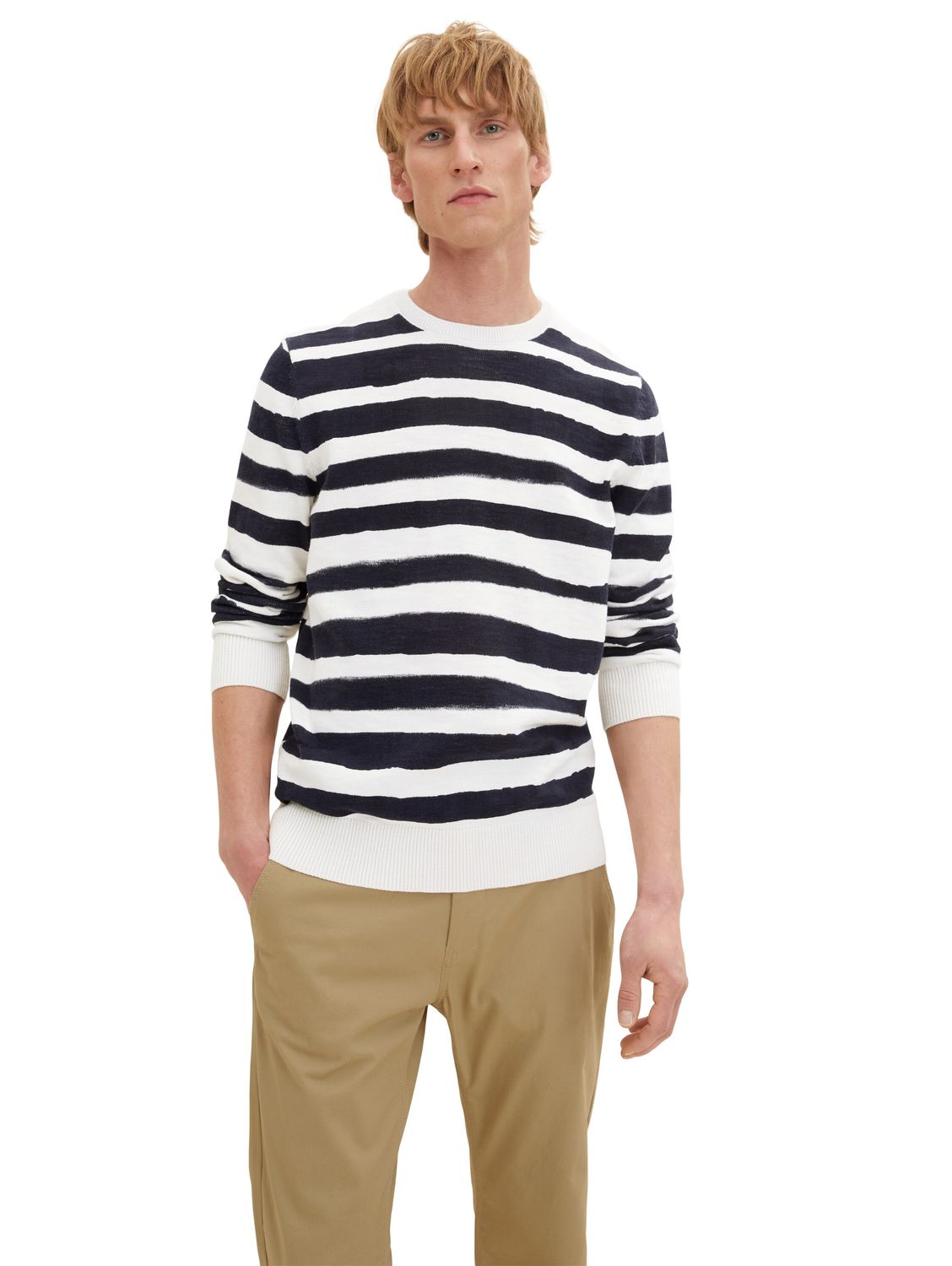 Bild von Tom Tailor Herren Rundhals Pullover PRINTED STRIPE KNITTER - Regular Fit