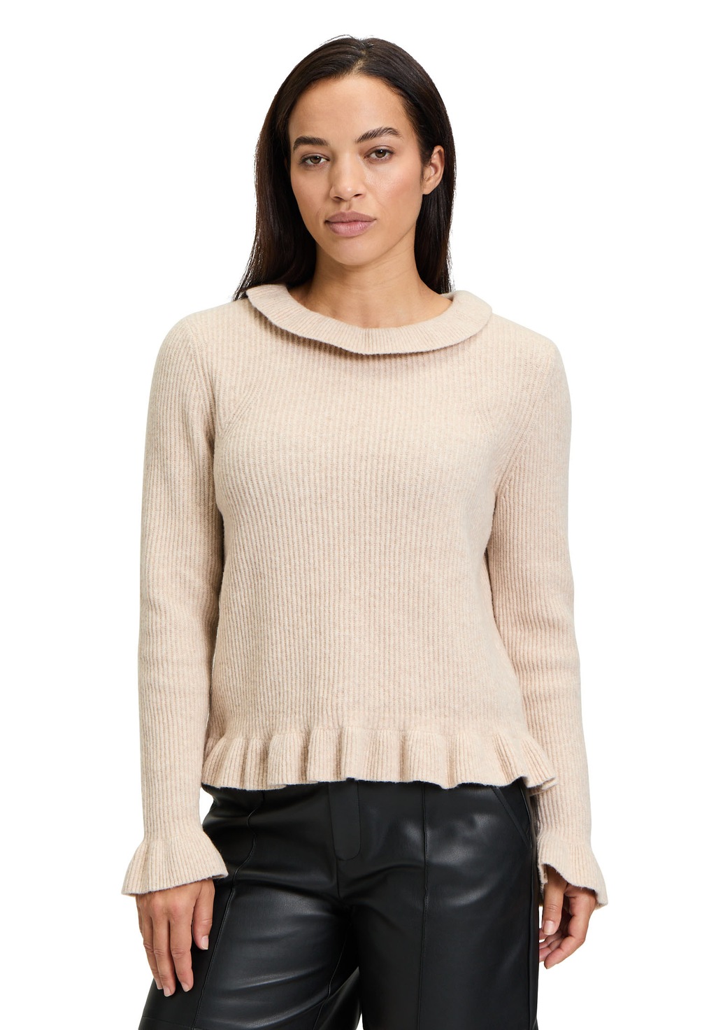 Bild von Cartoon Strickpullover Cartoon Strickpullover mit Rüschen (1-tlg) Struktur