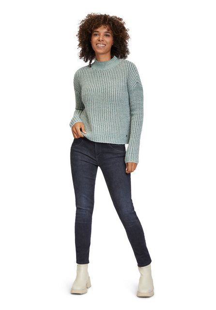 Bild von Betty & Co Damen Strickpullover mit Struktur Petrol/Nature,44