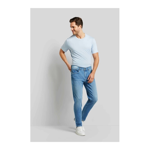 Bild von Jeans mit gerader Schnittform in blaugrau - bugatti 5-Pocket-Jeans im Tarpered Fit