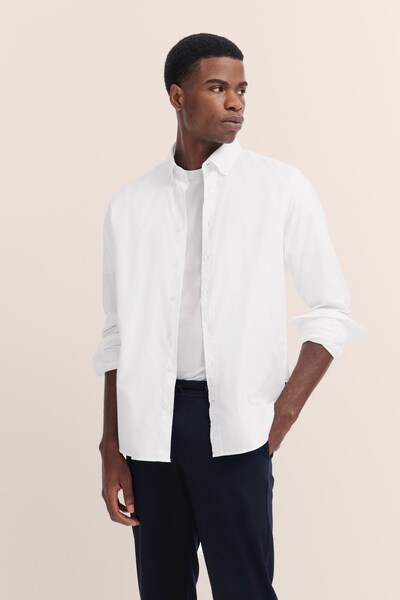 Bild von Oxford Hemd mit Button-Down-Kragen in weiß