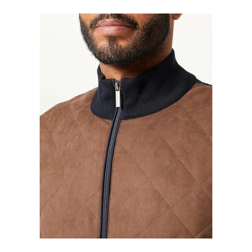 Bild von Strickjacke mit Stehkragen in braun