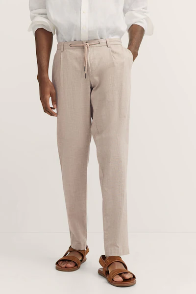 Bild von bugatti Bundfaltenhose, mit Baumwoll-Leinen-Mix
