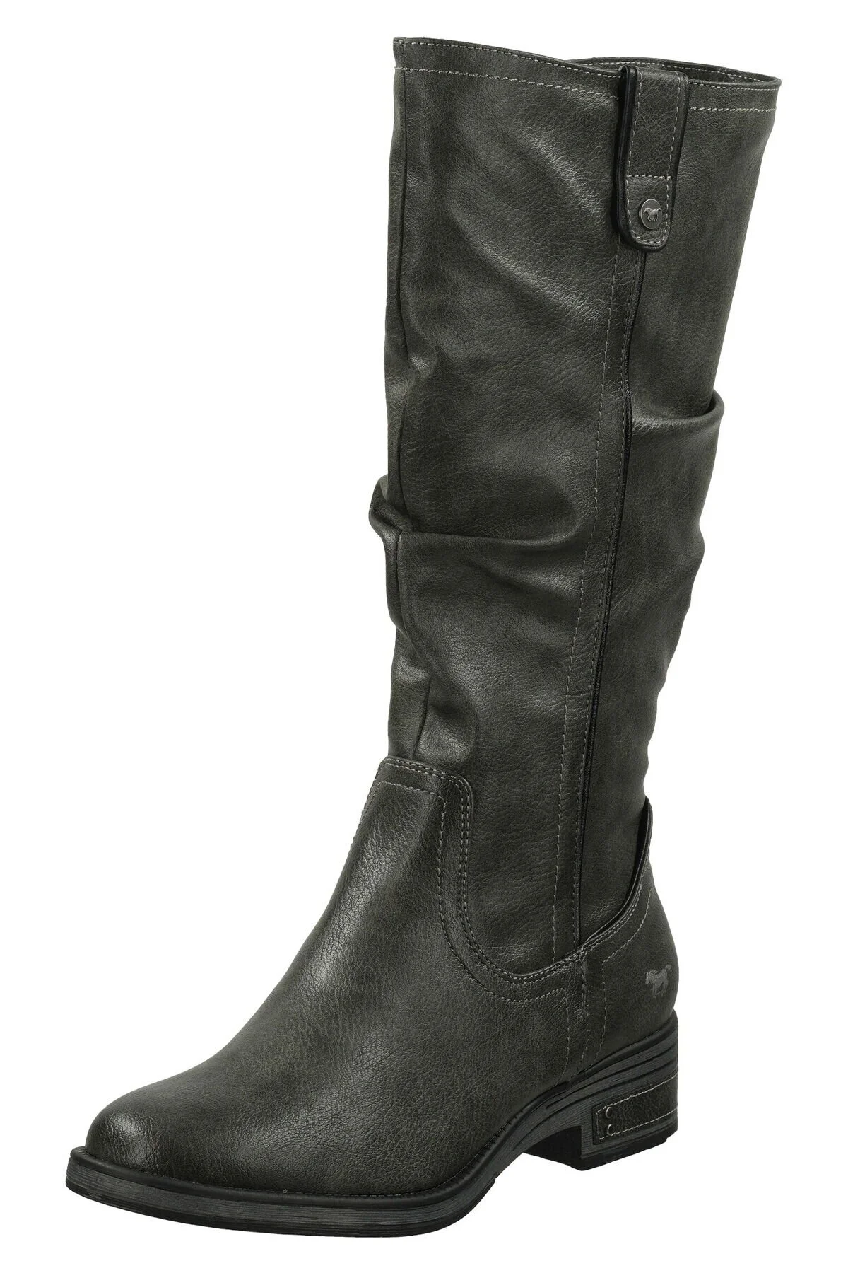 Bild von Mustang Shoes Winterstiefel, Langschaftstiefel, Blockabsatz, mit Raffungen am slouchy Schaft