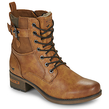 Bild von Mustang Damen Schnürboots aus Kunstleder cognac