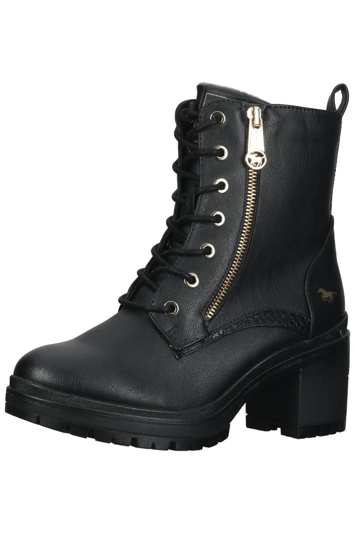 Bild von Mustang Stiefelette Schwarz Blockabsatz für Damen - 40
