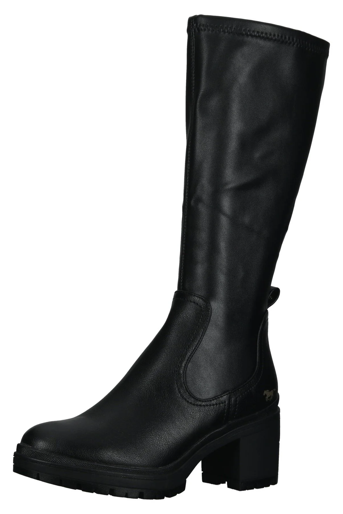 Bild von Mustang Damen Stiefel mit Blockabsatz schwarz