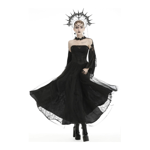 Bild von Dark In Love - Gorgeous Beaded Tulle Maxi Gothic Wedding Kleid in Schwarz