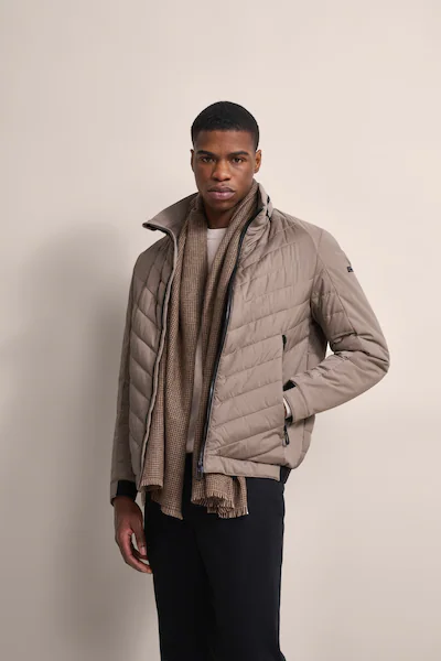 Bild von bugatti Steppjacke, Stehkragen, für Herren, beige, 50