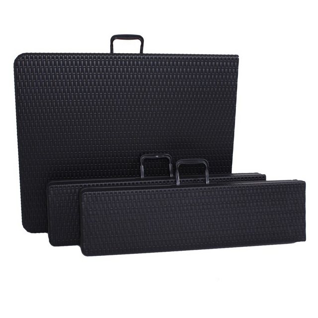 Bild von Lomadox Bierzeltgarnitur GARDA-120, Biertischgarnitur Rattan schwarz klappbar Gartenmöbel Garnitur Set