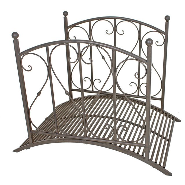 Bild von Lomadox Gartensteg GARDA-120, 120x81 cm, Gartenbrücke mit Geländer aus Metall, B/H/T: ca. 120/94/81 cm