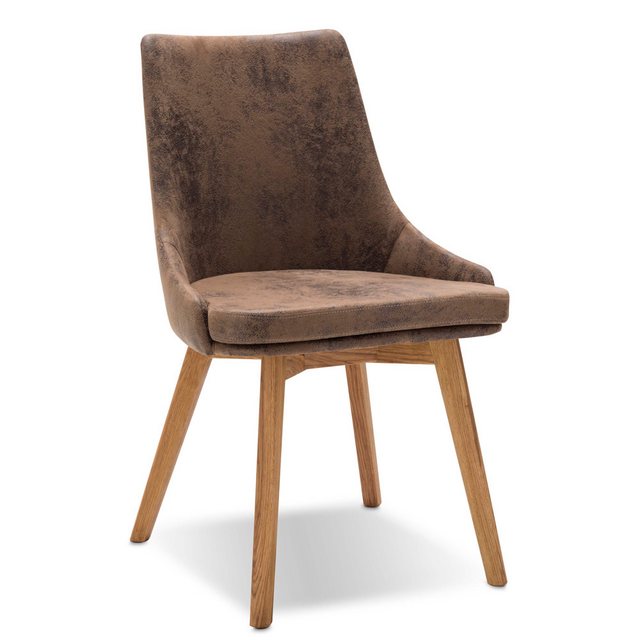 Bild von Lomadox Esszimmerstuhl LIST-64, Esszimmer Stuhl Eiche massiv geölt, braun, B/H/T: ca. 58/92/61 cm