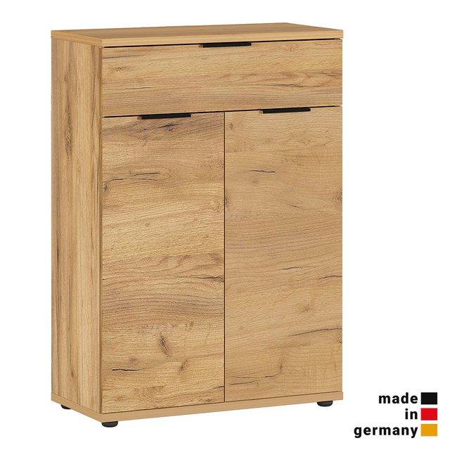 Bild von Lomadox Garderoben-Set RABAT-01, (Spar-Set, 6-St), in Navarra Eiche Nb. mit Sitzkissen in anthrazit