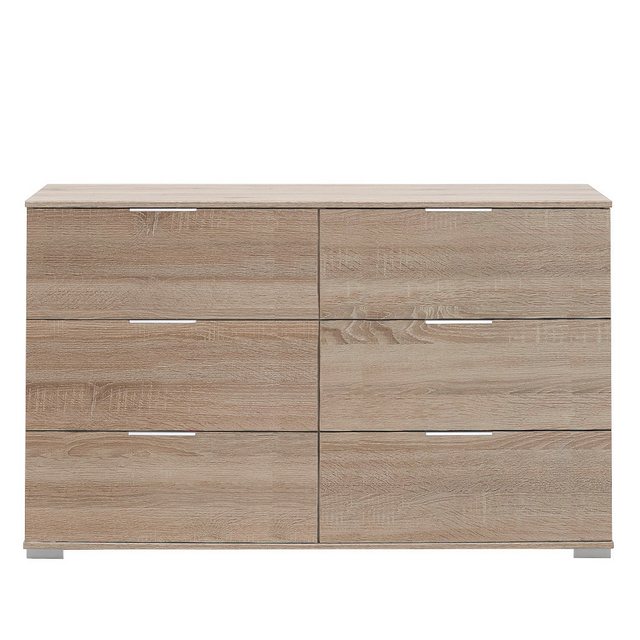 Bild von Schlafzimmer Kommode mit 6 Schubladen in Eiche sägerau Nb. ELSTRA-43, B/H/T ca. 130/83/41 cm
