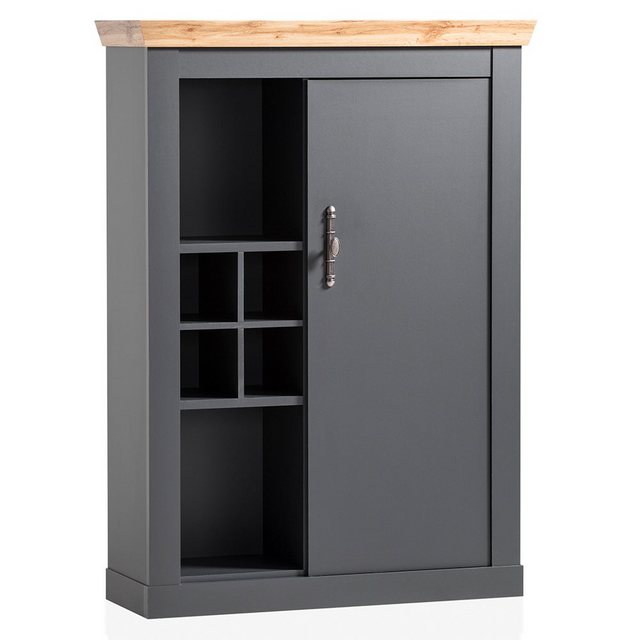 Bild von Lomadox Kommode CESENA-61, Highboard in anthrazit mit Wotan Eiche Nb., B/H/T ca. 107/146/38 cm