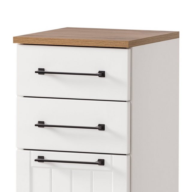 Bild von Lomadox Badmöbel-Set JAUSA-80, (Spar-Set, 4-St), Badmöbel im Landhaus-Stil, grau mit Eiche Nb.