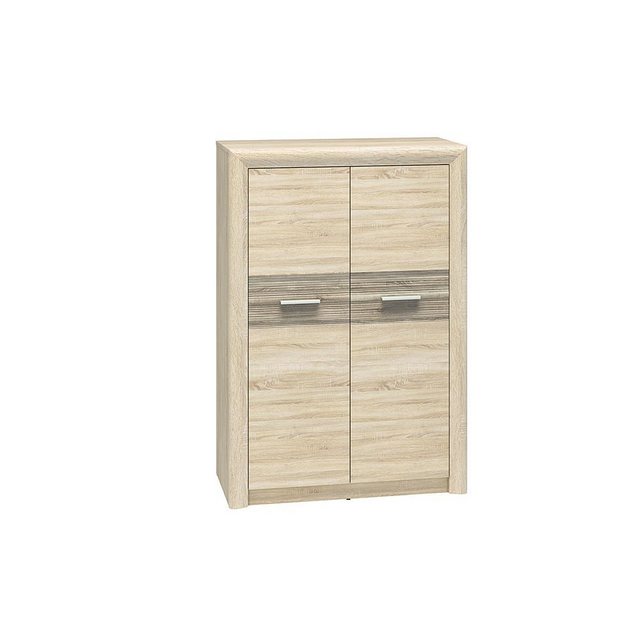 Bild von Lomadox Highboard CORK-131, Kommode 2-türig Hochkommode Schrank Kiefer hell 92/133/43 cm