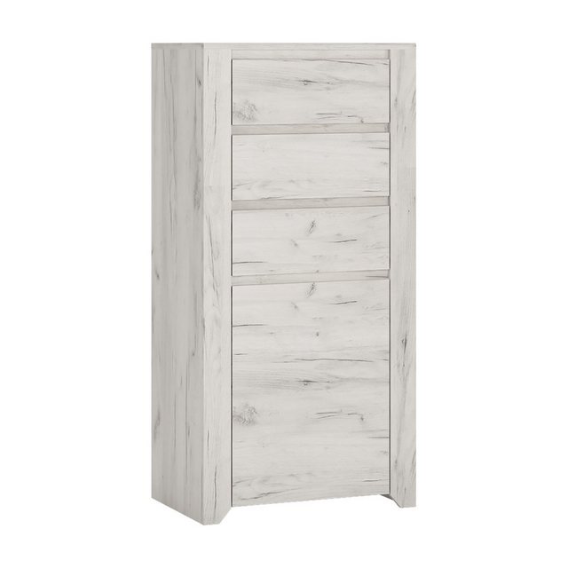 Bild von Lomadox Highboard AMANTEA-129, Kommode, Craft Eiche weiß, 56cm breit