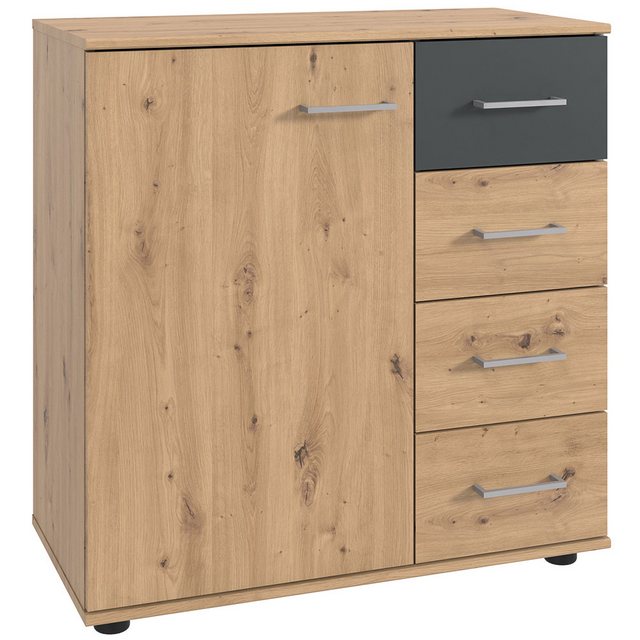 Bild von Lomadox Kommode TREVISO-43, Schlafzimmerkommode Schlafzimmerschrank Schrank 81 cm breit Eiche