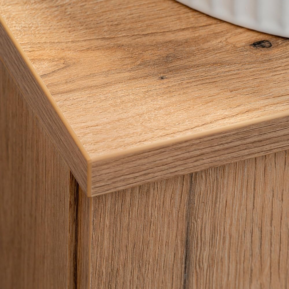 Bild von Lomadox Waschtisch NEWPORT-56-OAK, Unterschrank mit Aufsatzwaschbecken, Eiche, 80cm