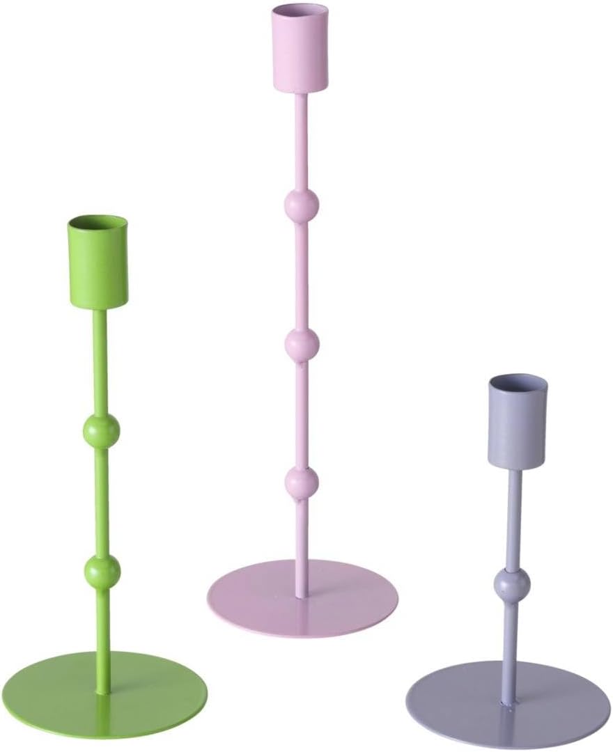 Bild von Boltze Home Kerzenständer aus Metall Kimberly, 3er-Set, Pastellfarben