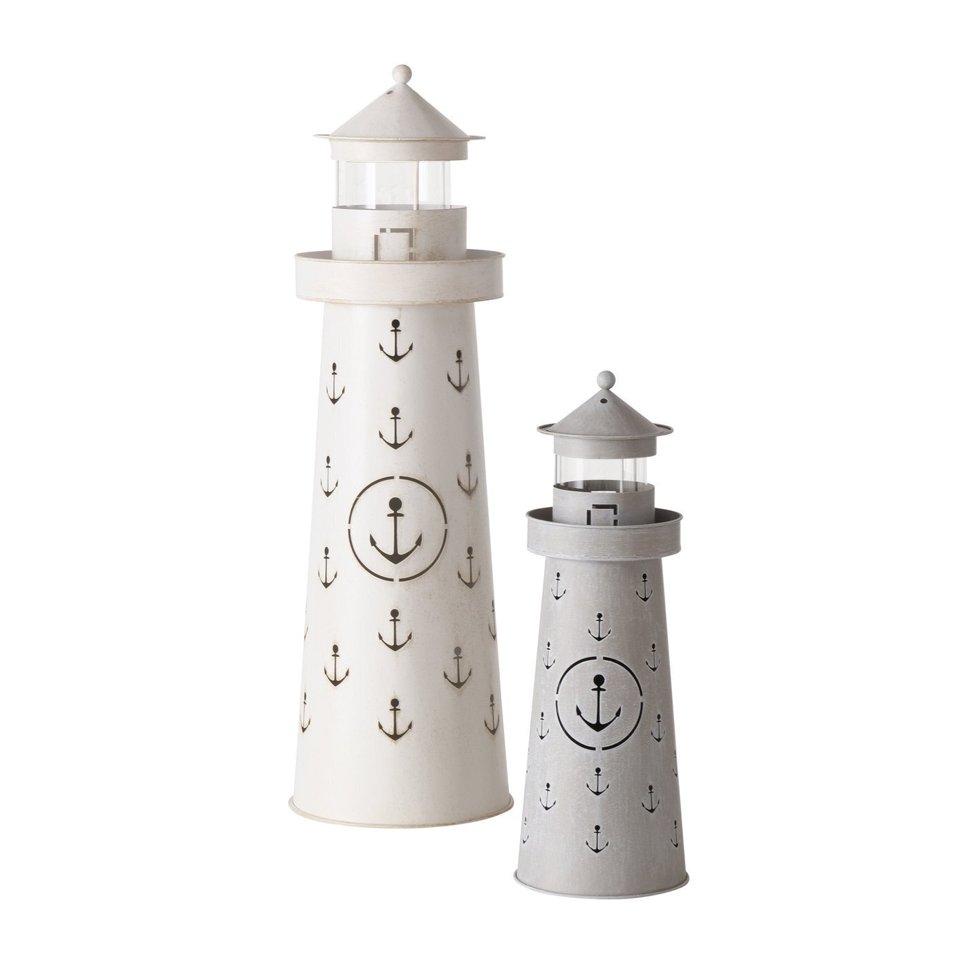 Bild von Leuchtturm Laterne Büsum 2er-Set, 2er-Set, weiß/Grau