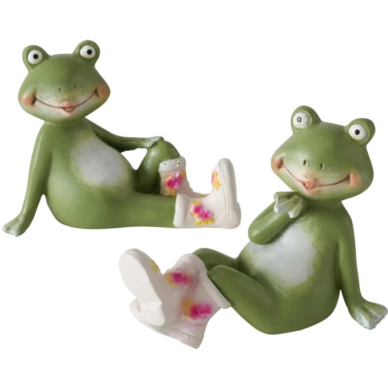 Bild von Boltze Deko-Figur Frosch Hippie 2-fach Sortiert Grün