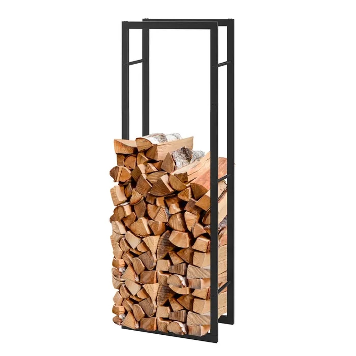 Bild von KARAT Kaminholzregal Kreta Schwarz Brennholzregal für Innen und Außen 150 x 25 x 100 cm