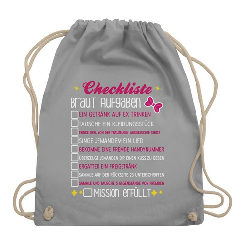 Bild von Shirtracer Turnbeutel Checkliste Braut Aufgaben - JGA To-do-Liste Bride
