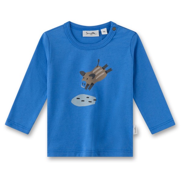 Bild von Sanetta - Boy's Cotton Shirt Single Light Velours - Longsleeve Gr 92 blau