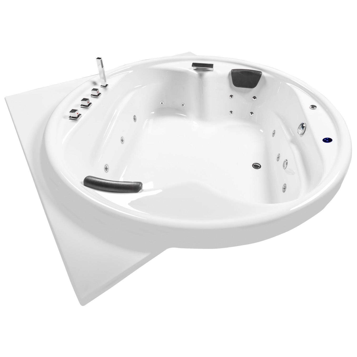 Bild von Basera® Indoor Podest-Whirlpool Badewanne XXL Gomera mit Ecke Basic 186 x 186 cm