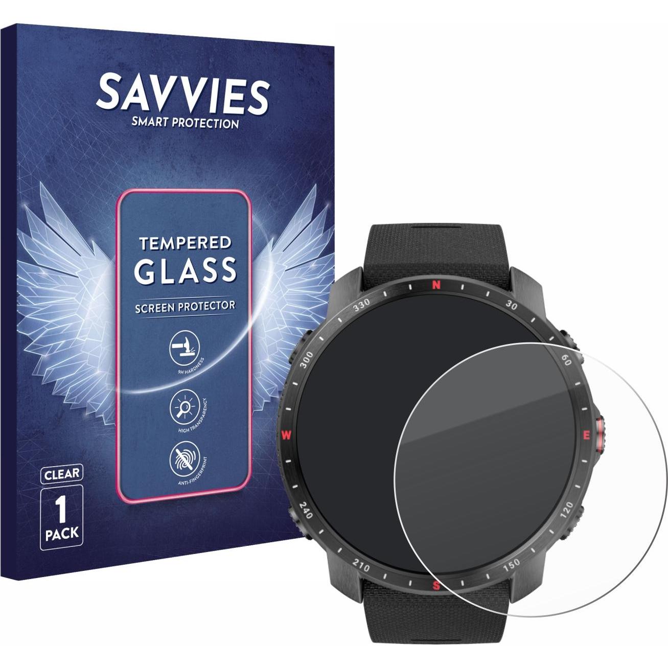 Bild von Savvies Panzerglas Hartglas Displayschutz, Smartwatch Schutzfolie, Transparent