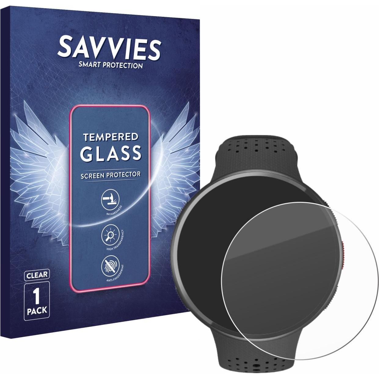Bild von Savvies Panzerglas Hartglas Displayschutz, Smartwatch Schutzfolie, Transparent