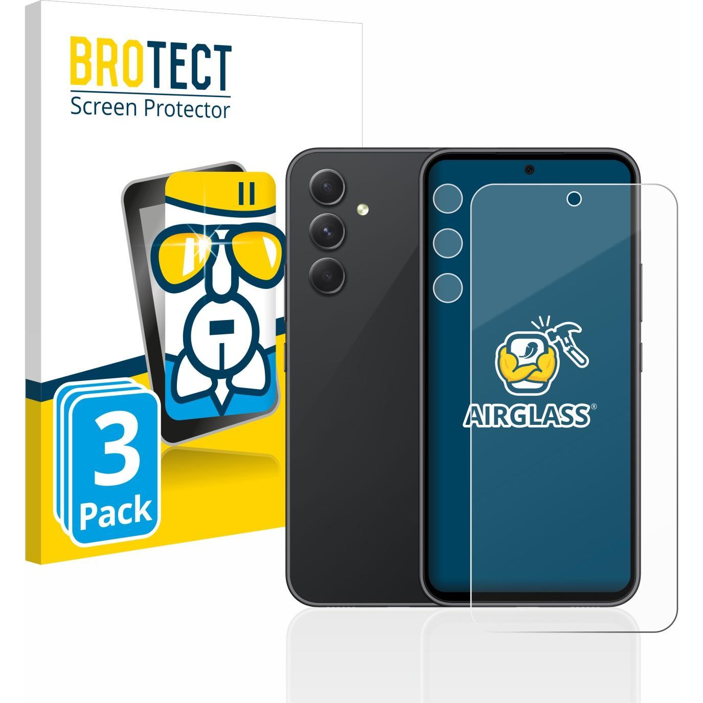 Bild von BROTECT AirGlass Panzerglasfolie (3 Stück, Samsung Galaxy A54 5G), Smartphone Schutzfolie, Transparent