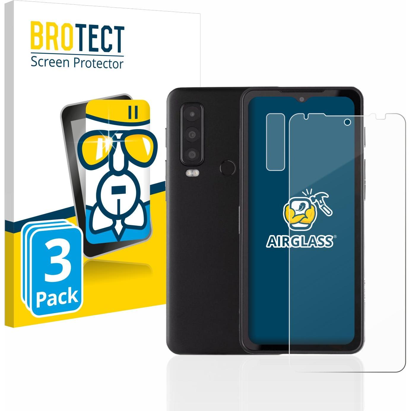 Bild von BROTECT AirGlass Panzerglasfolie (3 Stück, Cat S75), Smartphone Schutzfolie, Transparent