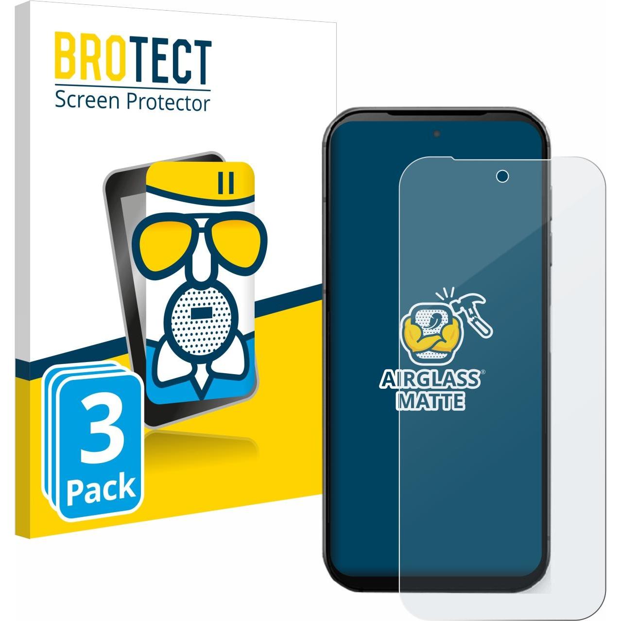 Bild von BROTECT AirGlass Panzerglasfolie Matt (3 Stück, Fairphone 5), Smartphone Schutzfolie, Grau