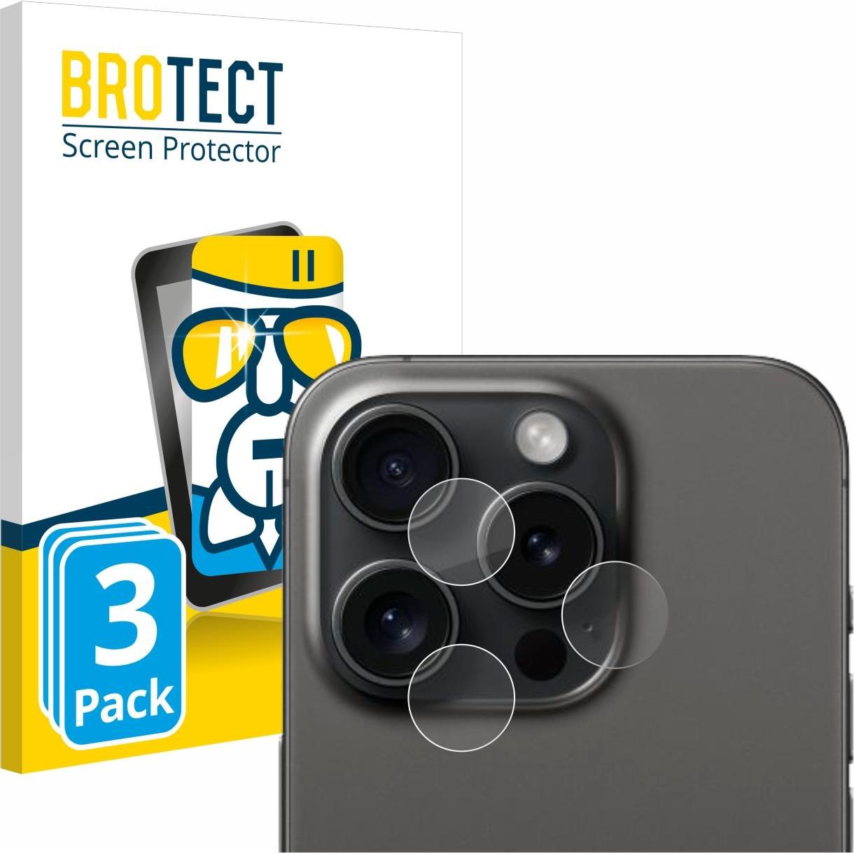 Bild von BROTECT AirGlass Panzerglasfolie (3 Stück, Apple iPhone 15 Pro), Smartphone Schutzfolie, Transparent
