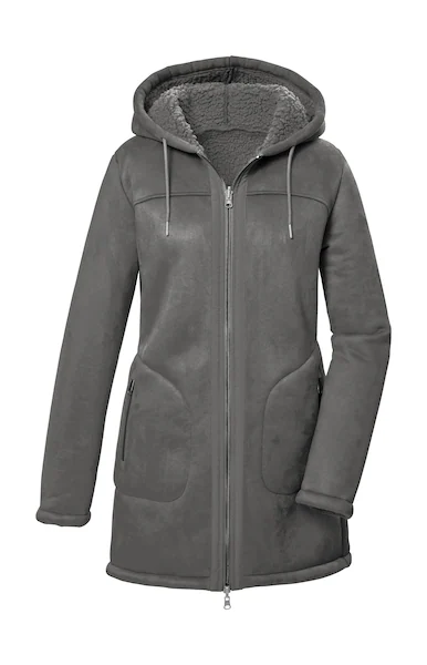 Bild von Killtec Fleecejacke GW 63 WMN PRK für Damen, Wendemantel, mit Teddy-Fleece und Wildlederoptik