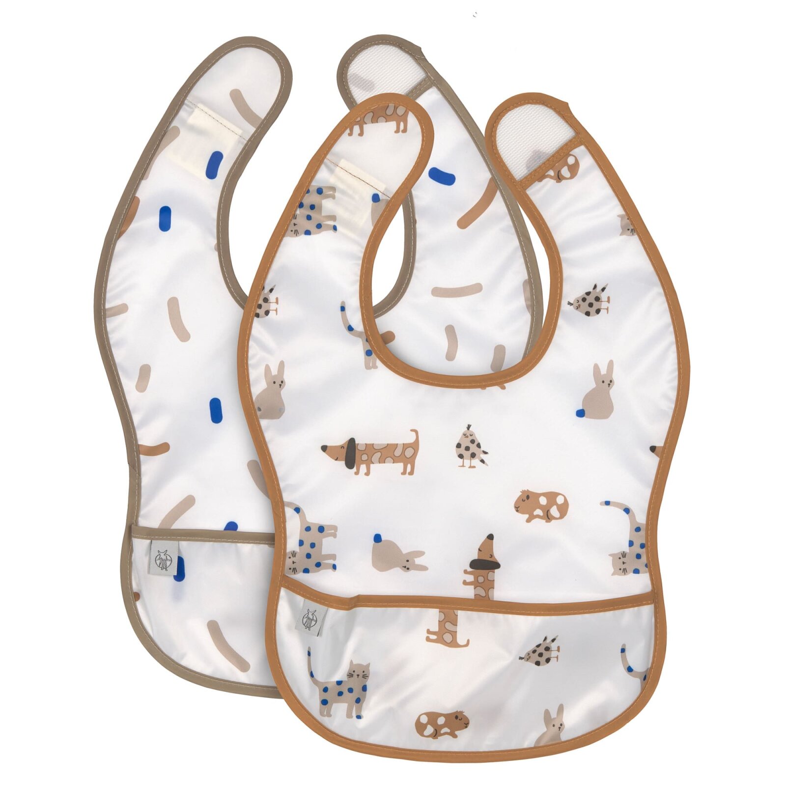 Bild von LÄSSIG Baby Lätzchen Set 2 Stk. mit Auffangschutz wasserabweisend Klettverschluss/Little Mateys royal blue
