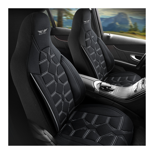 Bild von Sitzbezüge passend für Volvo V70 in Schwarz Grau Pilot 2.1