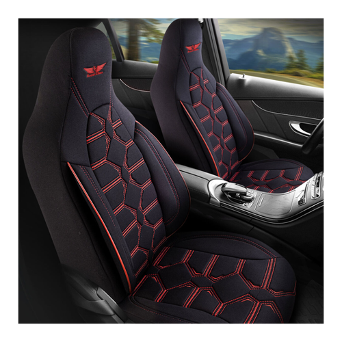 Bild von Sitzbezüge passend für Kia Ceed in Schwarz Rot Pilot 2.2 von RC Royal Class