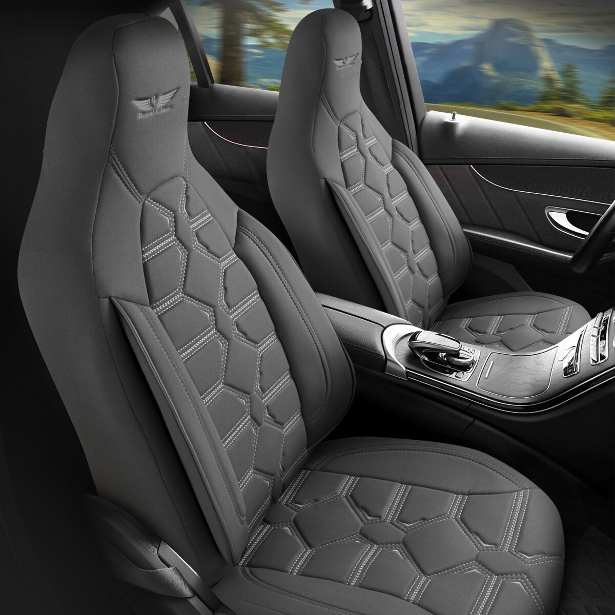 Bild von Sitzbezüge passend für Seat Leon in Grau Pilot 2.4