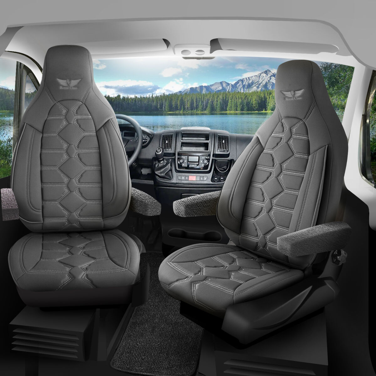 Bild von Sitzbezüge passend für LMC Wohnmobil Caravan in Grau Pilot 2.4