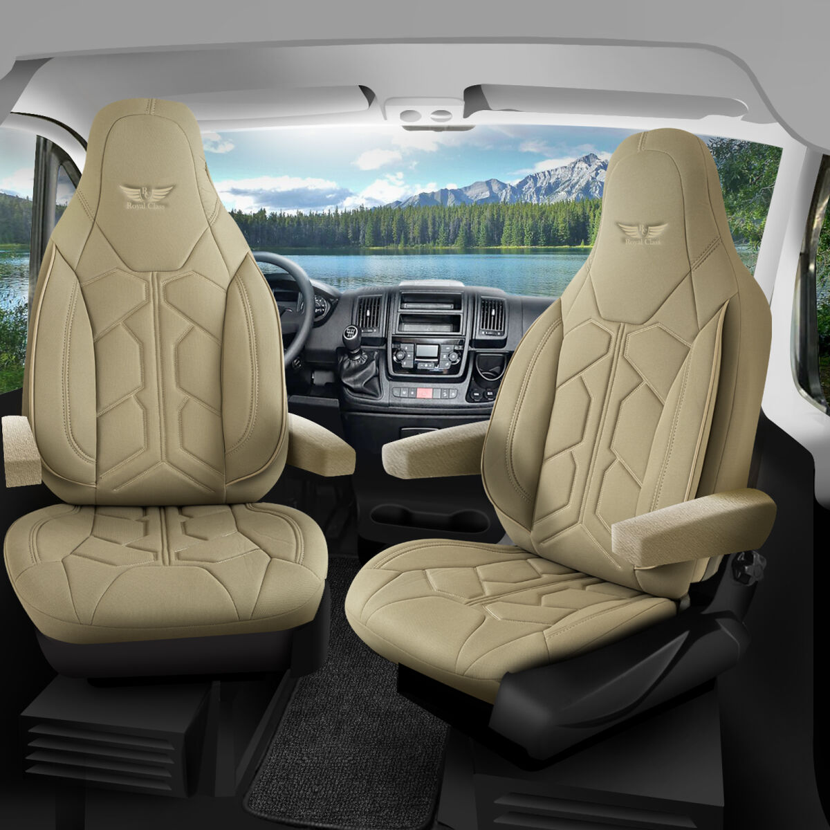 Bild von Sitzbezüge passend für Karmann Wohnmobil Caravan in Beige Pilot 1.3